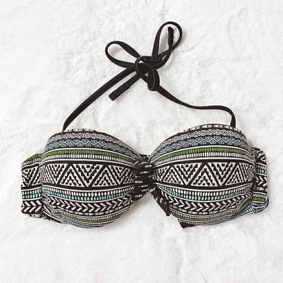 la Vie En  Rose Aztec Bandeau Bikini Swim Top Sz M - Picture 1 of 8
